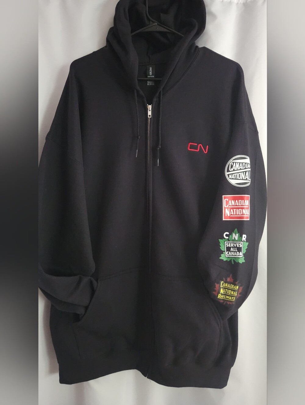 🔥NEW🔥 CN / Canadian National Black Zip-Up Hoodie Vest